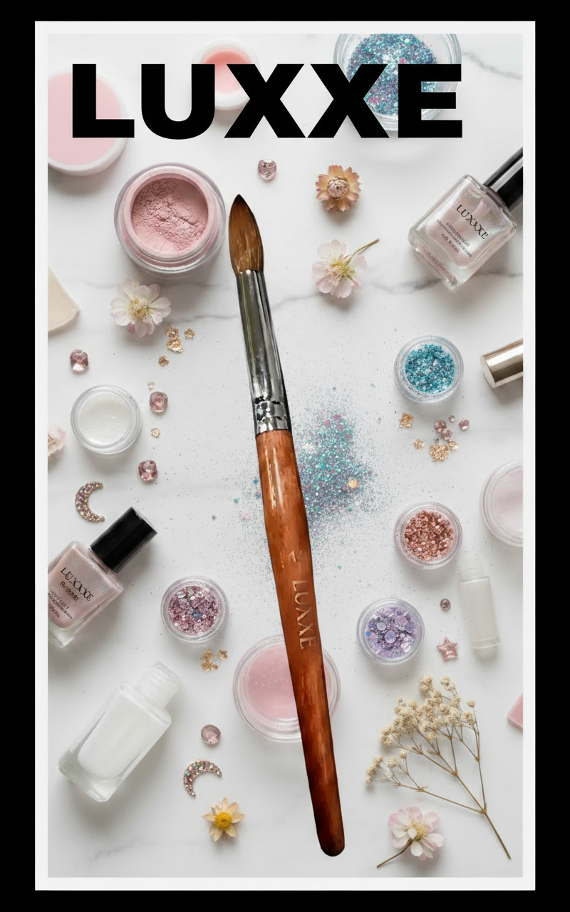 Luxxe 100% Kolinsky Acrylic Nail Brush Premium Precision Non-Crimped size 14