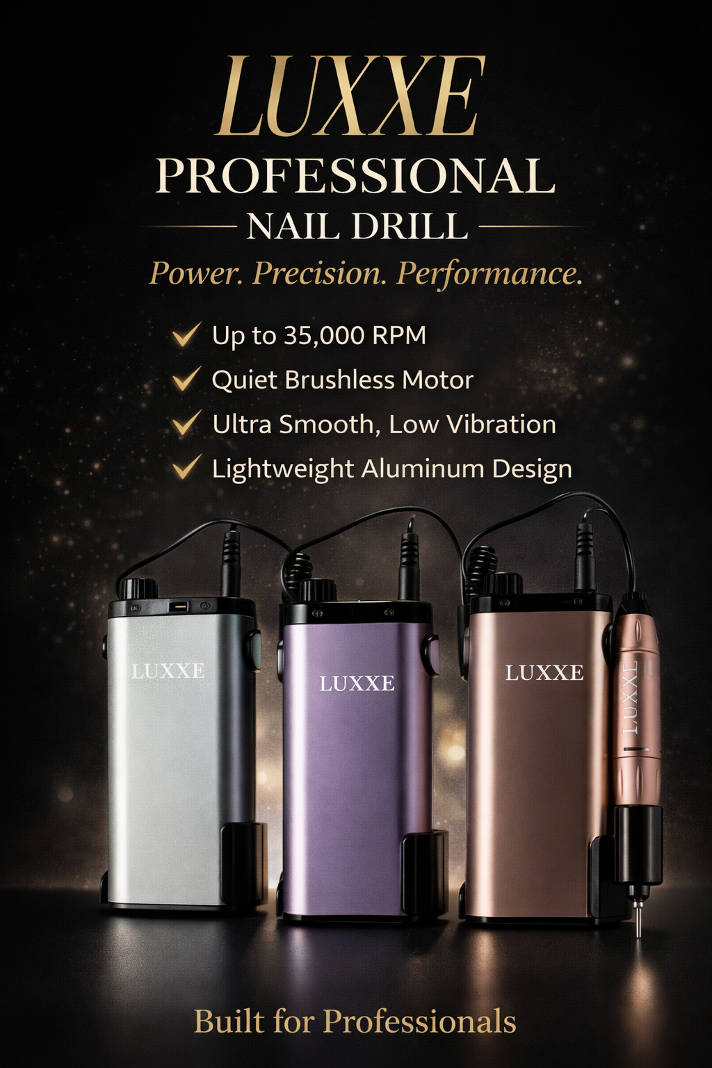 LUXXE Electric Nail Drill 35000RPM Aluminum